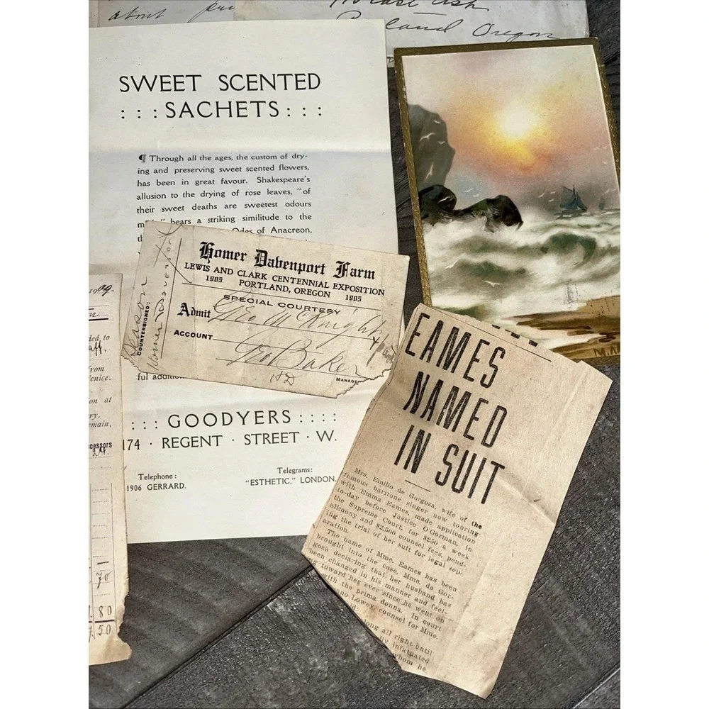 Vintage Lot 1900s Handwritten Notes Letters Papers Ephemera Mixed